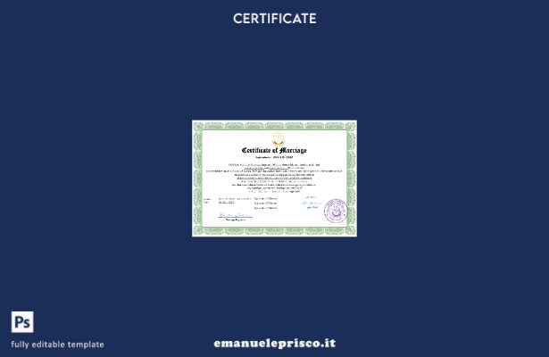 modello di certificato di matrimonio della Guinea in stile verificato